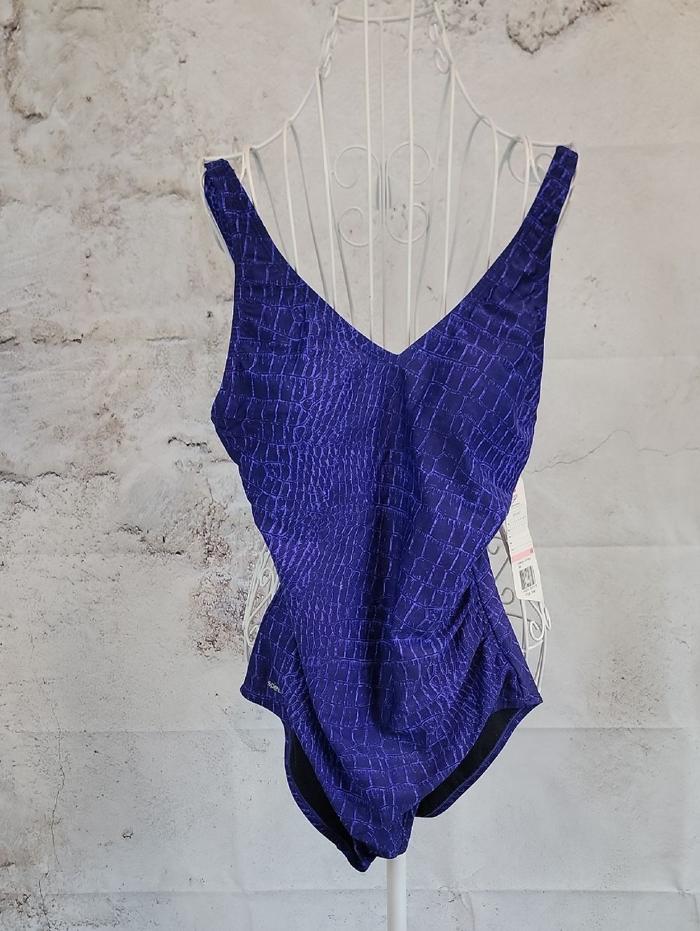 Speedo One-Piece Purple Patterned Swimsuit